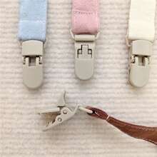 1pc Baby Pacifier Clip Chain Anti-Drop Cartoon Bear Pacifier Chain Baby Teether Anti-Drop Clip Solid Color Fabric Strap Lanyard Anti-Lost Rope - Multicolor - View 6