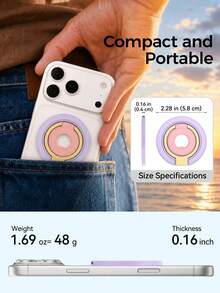 EIGIIS Dual Ring Magnetic Phone Stand, Compatible With Phone 17/16/15/14/13/12, Multi-Functional Stand For Office, Gym, Kitchen And All Metal Surfaces, With Finger Ring Grip - Multicolor - View 9