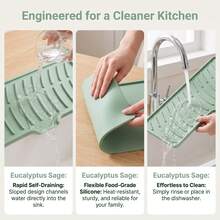Silicone Dish Drying Mat, Ridged Non Slip Heat Resistant Countertop Protector Mat For Kitchen - Multicolor - View 4
