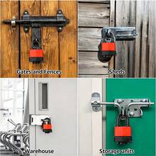 2pcs Heavy Duty Outdoor Padlocks With Keys, Waterproof Cover, Steel Lock Body With Keys, Weather-Resistant Extra Long Lock Body Anti-Rust, Brass Lock Body, Suitable For Boats, Fishing, Ships, Fences, Homes, Gardens, Doors, Garages - Red - View 10