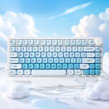 Keycap PBT+PC Gradien Biru Langit, Cocok untuk Keyboard Mekanik Seperti Wooting, Kompatibel dengan Switch Magnetik - View 4