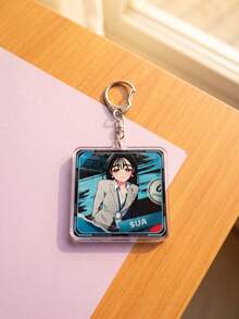 1pc/6Pcs Cute ALIEN STAGE Anime Acrylic Keychain, Alien Stage Acrylic Keychain Set, Anime Character Pendant, Suitable For Backpack Decoration, Key Chain, Bag Charm, Birthday Gift, Anime Convention And All Season Use - Multicolor - View 8