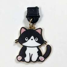 Cute Cartoon Cat Phone Dust Plug Pendant, Universal Charging Port Dust Plug, Cute Enamel Pendant Decoration, Suitable For Smartphones - Multicolor - View 5