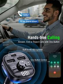 REMAX 藍牙FM發射器與15W車用充電器，USB-C與USB-A可為2台裝置充電，藍牙與USB隨身碟音樂播放，免手持通話，自動重新連接，紫色氛圍燈，汽車配件，汽車必需品，汽車用品，Type-C充電器，iPhone充電器 - C91 - 查看 3
