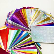 37 Lembar Kertas Karton Campuran Acak Metalik, Mutiara, Mengkilap Ukuran A4/A5 Tebal - Berbagai Warna dan Desain, Kertas Seni Holografik Timbul, Cocok untuk Kartu Ucapan, Scrapbooking, Kolase, dan Kerajinan Liburan, Pembuatan Kartu | Warna Cerah - 37 kartu acak dengan gaya campuran - View 5