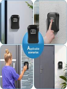 1 Black Portable Password Lockbox, Anti-Theft Storage Box, Small Safe For Valuables. Suitable For Storing Spare Keys During Renovations. - A - View 7