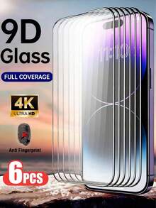 Yezodawee 6片裝 全螢幕 HD 9H 鋼化玻璃螢幕保護貼，相容 16E/16/16 Plus/16 Pro/16 Pro Max、15/15 Plus/15 Pro/15 Pro Max、14/14 Plus/14 Pro/14 Pro Max、3/13 Mini/13 Pro/13 Pro Max 系列 - 6pcs - 查看 30