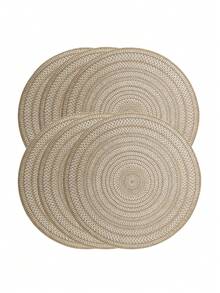 Φ38cm Round White Printed Linen Placemat - Multicolor - View 9
