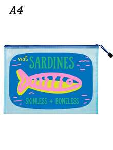 Antique Sardine Waterproof Fashionable Beach Bag, Cartoon Rainbow Trout Pattern, Large Capacity Transparent Cosmetic Bag With Nylon Zipper - Lightweight, Very Suitable For Swimming, Beach, Cosmetics, Gifts For Friends - Multicolor - View 17