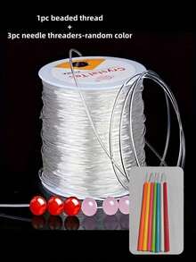 1 Roll Flexible Transparent Beaded Rope - 0.5mm Elastic Line, Suitable For DIY Jewelry Making, Keychains, Bracelets And Necklaces - Smooth Stretchable Beading Wire, Designed For Bead Artists, Durable Handmade Material, DIY Craft Material, Valentine's Day, Children's Day, Christmas - A - View 12