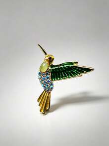 1pc Hummingbird Brooch, Fashionable Exquisite Painted Pin, Personalized Creative Versatile Brooch - Hummingbird Brooch - View 4