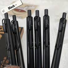16PCS Minimalist Quick-Dry Black Retractable Neutral Pen Set, 0.5mm Nib, Fine Tip Retractable Black Ink Pen 6pcs + 10pcs Refills, Suitable For Writing, Journaling, Learning, Office (Black) Retractable Ballpoint Pen, Minimalist Design, High Aesthetic Value, Quick-Dry Ink, Let Students Easily Complete Exercises And Signatures, Welcome The New Semester! Gift For Teachers - Sets - View 6