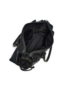 Dedoo Handbag Solid Color Synthetic Leather Braided Detail Front Pocket Vintage Style Daily Use For Women - Black - View 6