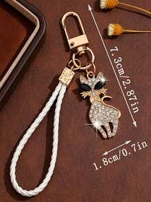 1Pc Eyeglasses Cat High-End Keychain, Bag Hanger, Cat Pendant Keychain, Bag Accessories, Women's Accessories, Gift For Friends - Multicolor - View 3