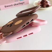 Lolla 1pc Cute Bear Protective Case Compatible With IPad 7/8/9 Tablet Shell 2022 Apple Air 5/4/3 9th Gen 10.2 Silicone Pro 11 Full Coverage 2024 Mini 7 New Air 6/A7/8/9 - Pink - View 7