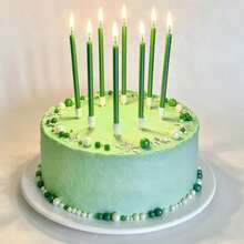 6pcs Premium Green Straight Candles, Birthday Party Cake Decor Candle, High Quality Suitable For Birthday, Party, Wedding, Holiday Gifts Graduation - Multicolor - View 2
