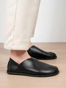 2026 New Plus Size Soft Leather Breathable Loafers Men's Business Casual Slip-On Shoes For Daily Wear - Black - View 8