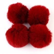 8cm Fluffy Pom Poms, Large Multi-Color Plush Balls, DIY Crafts, Wreaths, Decorative Keychains, Clothing Decoration, 4pcs/Bag - Multicolor - View 29