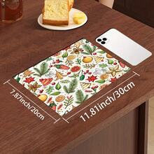 1pc Christmas Diatomaceous Earth Absorbent Dish Drying Mat, Cartoon Style, Suitable For Kitchen Countertop, Home Dining Table Decor, Coffee Machine Mat, Breakfast Mat, Table Mat And Holiday Party Decoration - Multicolor - View 10