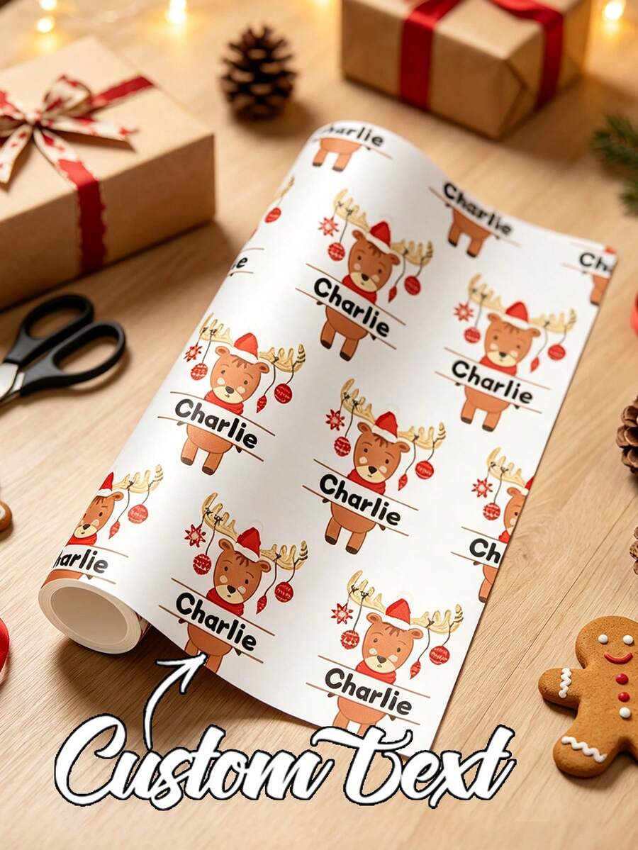 Personalized And Custom Christmas Gift Wrapping Paper; Fun Designs For Christmas, Holidays, And Birthdays; Suitable For Crafting And Gift Wrapping; Perfect For Anniversaries, Valentine's Day, Mother's Day, Birthdays, And Other Occasions. - Multicolor - View 1
