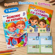Lachilly 2 Buku Set Latihan Menulis Huruf dan Angka Bahasa Spanyol, Buku Aktivitas Menulis Tangan Bahasa Spanyol, Materi Pembelajaran Kosakata, Perlengkapan Pembelajaran Interaktif - YY051ALL Latihan Menulis Alfabet & Angka Spanyol - View 2
