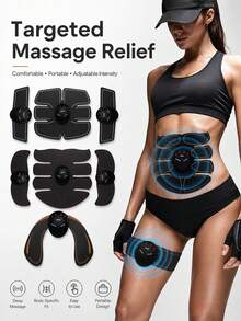 AXH Muscle Stimulator Abdominal Trainer - Unisex (Battery Version) - Black - View 10