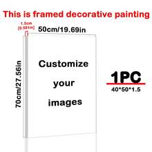 1 pieza Arte de pared en lienzo enmarcado personalizable - Retrato familiar personalizado & Impresión de foto de acción, adecuado para decoración de sala de estar, dormitorio u oficina en casa, pintura réplica de calidad con acento cálido para la habitación, arte en lienzo enmarcado para colgar - Multicolor - Ver 24