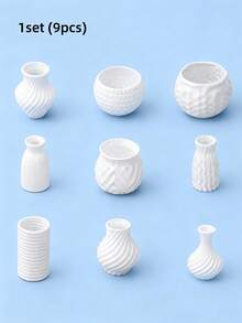9pcs Mini Vase Set, Miniature Style Flower Vases For Dollhouse Accessories, Tiny Decorative Vase Containers For Artificial Flowers Dried Flowers, Dollhouse Scene Decor, Desktop Shelf Bookcase Window Display Home Decoration - Multicolor - View 10