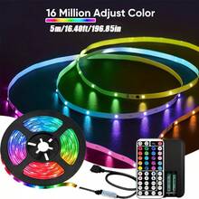 Acosh Neon RGB LED Light Strip, Cuttable, 5V Light Strip With 44-Key Remote Control (Battery Not Included), Colorful Ambient Light, 1/2/3/5/10/15/20/30/40cm USB LED Light Strip, Suitable For TV Background, Gaming Equipment, Home Decor, Surprise Arrangement - RGB - View 17