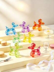 20/10pcs Colorful Balloon Dog Figurines, Desktop Decor, Mini Crystal Texture, Suitable For Living Room, Entryway, Coffee Shop, Halloween Tabletop, Holiday, Micro Landscape Decoration, Birthday Gift Bags, Party Fillers And Various DIY Craft Accessories - Multicolor - View 4