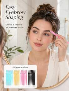 60pcs/24pcs/12pcs/6pcs/1pc Eyebrow Shaving Set For Women And Men, Includes Storage Box With Safety Cap, Eyebrow Trimmer For Shaping And Grooming Beautiful Eyebrows, Facial Hair Removal Razor, Washable And Reusable, Suitable For Face And Body Hair Removal, Essential Tool For Hair Salon, Makeup And Beauty Industry And Daily Use, Beauty And Travel Accessory - Multicolor - View 4