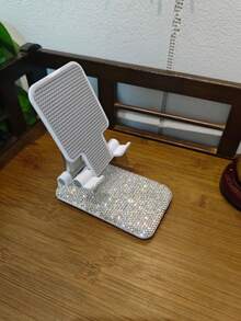 Desktop Rhinestone Phone Stand, Cross-Border Rhinestone Phone Holder, Portable Foldable Telescopic Stand, Universal Slouchy Home Use. - Luxurious - View 14