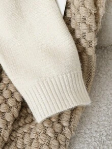 Sweater Kasual Lengan Panjang Leher Bulat Bordir Beruang untuk Anak Perempuan Remaja Musim Gugur/Dingin - Aprikot - View 5
