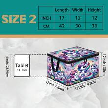 Multi-Size Multi-Pattern Cartoon Print Foldable Storage Box With Zipper Handle, Upgraded Fabric Large Capacity Organizer Bin For Wardrobe, Dorm, Underbed, Clothes, Bedding, Toys, Miscellaneous Items, Home Moving And Organization - Multi-color - View 16