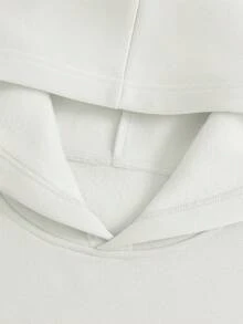 A Loose-Fit, Versatile, And Casual Hooded Sweatshirt For Spring, Autumn, And Winter - Featuring A UUnisex Suitable For Slightly Overweight Individuals - White - View 3