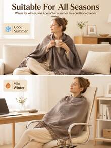 1pc All-Season Universal Minimalist Solid Color Chenille Sofa Cover, Soft And Comfortable European Luxury Style Throw Blanket, Air Conditioning Blanket, Nap Blanket, Fleece Blanket, Suitable For Bedroom And Living Room Home Decor, Room Decoration, Machine Washable And Hand Washable, Cat Scratch Resistant - Brown - View 5
