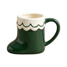 250ml Christmas Ceramic Red Santa Claus Boot Mug, Green Creative Milk Coffee Cup, Suitable For Christmas, Halloween, Thanksgiving, Birthday Party - Multicolor - View 13