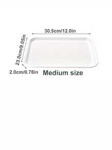 1/2pcs Plastic Trays, Rectangular, Reusable, Durable, White Minimalist Style, Kitchen Supplies, Catering Accessories, Suitable For Home, Business, Party Organizers, Used For Kitchen Countertop, Breakfast Coffee, Snack Fruit Display, Wedding, Holiday Decoration - View 14