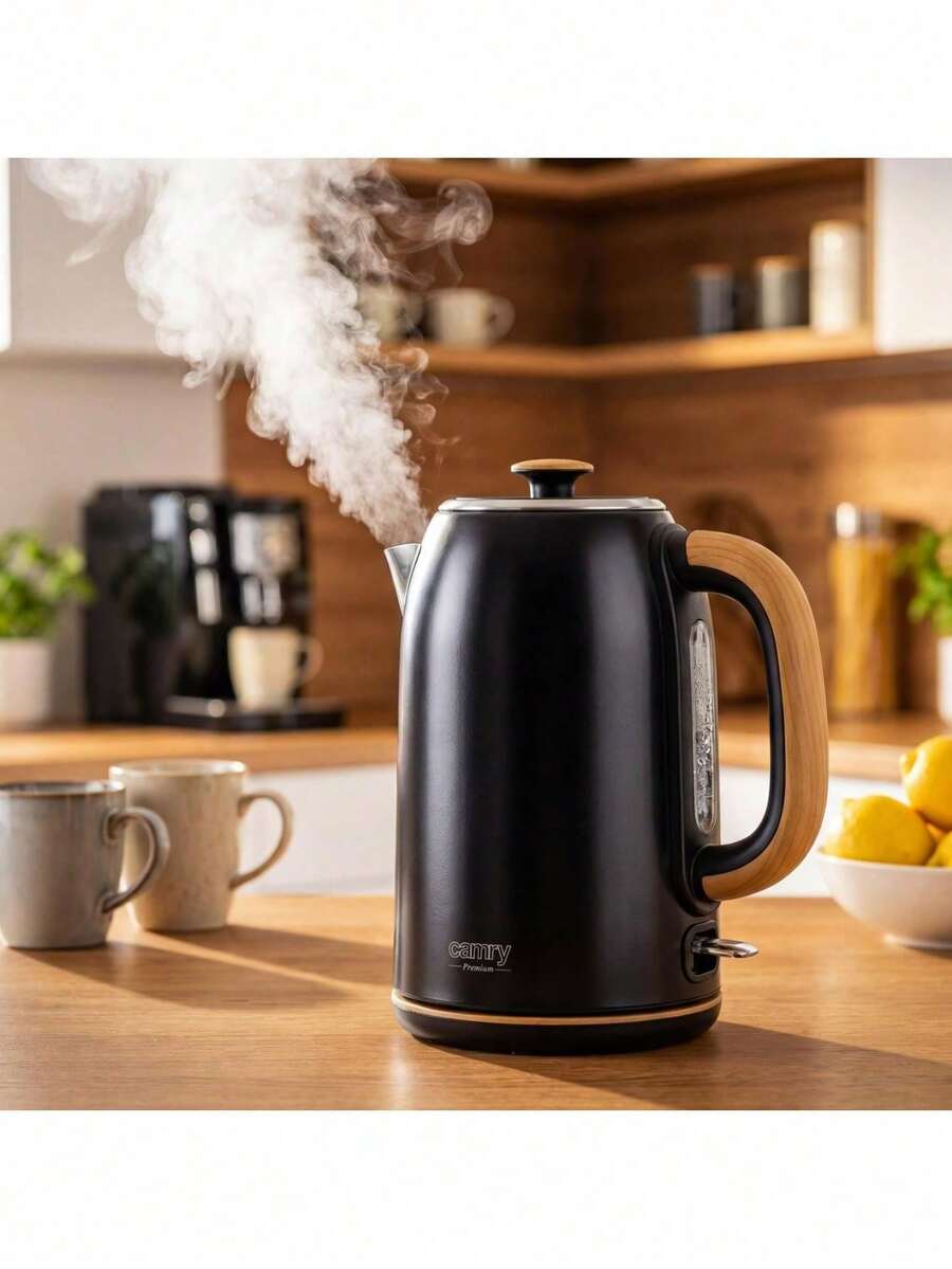 CAMRY Metal Electric Kettle With Strix Controller, Stainless Steel Kettle - 1.7L, Boil-Dry Protection, Auto Shut-Off, Fast Boil - EU E Type Plug(220-240V) - View 1
