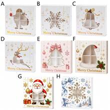 4pcs/1pc Merry Christmas Window Slot Layered Cupcake Cookie Candy Packaging Box, Santa Claus Reindeer Snowflake Gift Box - Multicolor - View 9