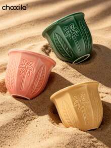 choxila 1pc Middle Eastern Style Thick Coffee Cup, Creative Ceramic Embossed Date Palm Tree Arabic Style Mug, 100ml And 180ml, Suitable For Home Gatherings, Saudi National Day And Restaurant Use - Coconut Tree Ceramic Mug - View 4