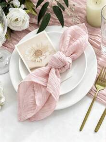 6/12 miếng khăn ăn vải lanh phong cách tối giản tươi mới, thân thiện với da và thấm hút tốt, phù hợp cho tiệc, đám cưới, nhà hàng, trang trí bàn ăn, thoáng khí và nhẹ - Nhiều màu - Xem 1