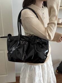 Large Capacity Women's Tote Bag, Versatile Commuter Shoulder Bag For Women - Black - View 3
