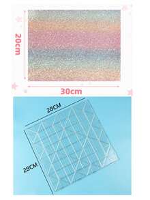 1pc Large 104-Hole Square Transparent White Perler Bead Template Board With Scale, Glitter Heat Transfer Paper For Shiny Gradient Effect, Perler Bead DIY Tool Kit, Perler Bead Crafting Materials, Birthday Gift And Holiday Party Small Gift, Back To School Season - Mixed - View 12