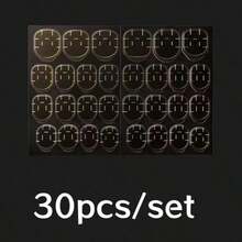 30pcs/Set Breathable Double-Sided Adhesive Stickers, Suitable For Nail Jelly Glue, DIY Nail Art Stickers, Nail Art Tools - Clear - View 11