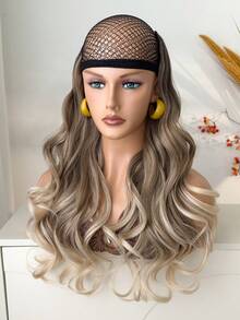HEYPINK Clip In Hair Extensions 1 Pc Long Synthetic Wavy Curly Hairpieces Layered Soft Invisible For Women Dark Walnut Brown 22 Inch ﻿ - Rust Brown - View 4