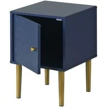 (=WF290543AAB)Nightstand, Bedside Table, End Table, Navy Blue, Sofa Table Suitable For All Beds And Bedrooms - H50/W35/D35 Cm - Navy Blue - View 10