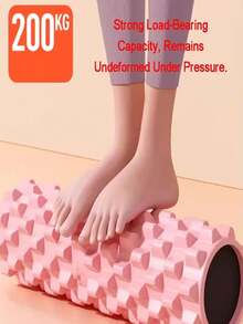 New Professional High-Density Yoga Foam Roller, Single Hollow Floating Point Wolf Tooth Massage Stick, Durable EVA Material Sports Muscle Relaxation Roller, Camouflage Texture Pink-Blue Gradient Design, Moderate Softness Deep Fascia Soothing Tool, Suitable For Home Yoga, Pilates, Stretching Exercises, Muscle Relaxation - View 6