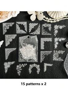 1 Pack 30pcs Vintage Hollow Lace PET Stickers For Scrapbooking, Journaling And Decoration - DT1857 - View 8