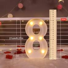 1/3/4/5pcs LED Numeric Lights (6.3"/8.27") - Romantic Warm White, Birthday, Wedding, Anniversary, Party Decor | Proposal Decoration, Personalized Gift - White - View 29